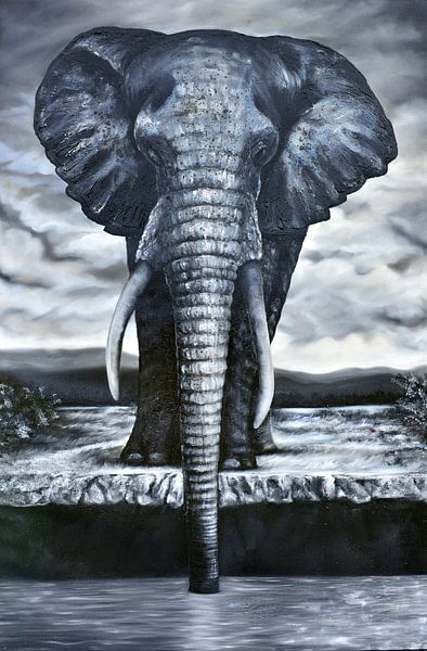 drinkende olifant von Walter Semay