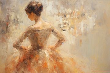 Ballet Impressionism Beige by ARTEO Paintings