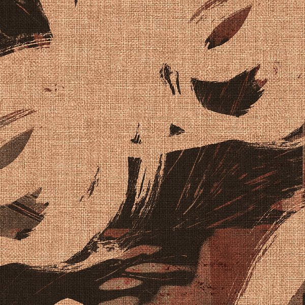 Abstrait Japandi wabi-sabi en terre cuite et beige par Dina Dankers