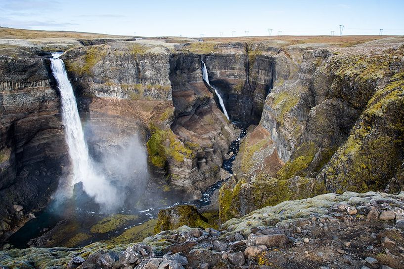 Waterval Háifoss van Danny Slijfer Natuurfotografie