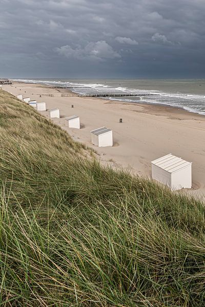 Strandhuisjes in Domburg van Jacqueline Lodder