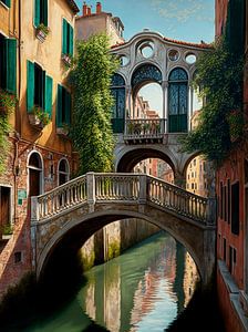 Venedig Kanal Brücken historisch  Häuser Ruhe Kontrast Traum