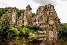 Externsteine, mystische Felsformationen im Teutoburger Wald, Deutschland
