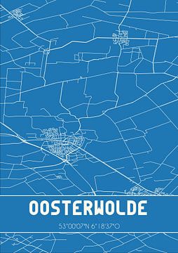 Blaupause | Karte | Oosterwolde (Fryslan) von Rezona