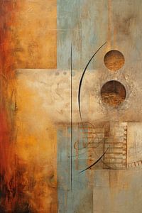 Geometric Abstraction in Warm Earth Tones, Abstract, earth tones, geometric shapes