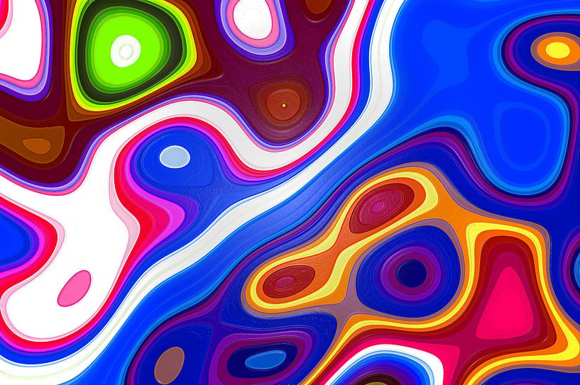 Colored Fractal 2 van Gerrit Zomerman
