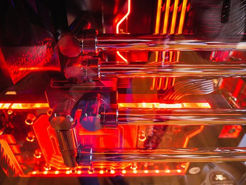 Orange illumination of the mainboard