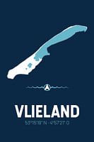Vlieland | Design kaart | Silhouet | Minimalistische kaart