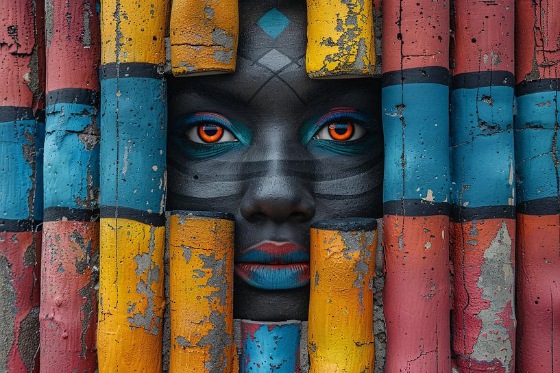 Straatkunst Silhouet Vrouw van Art & Soul Creations