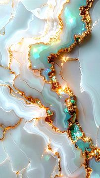 Marmor mit Opal und Goldadern – Triptychon C