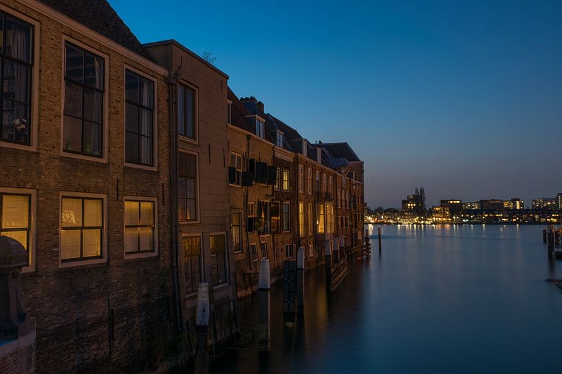 Beautiful old harbor buildings in Dordrecht on the waterfront by Patrick Verhoef