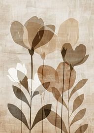 Peinture Fleurs Beige | Fleurs Douces sur Toile sur Collection Moderne