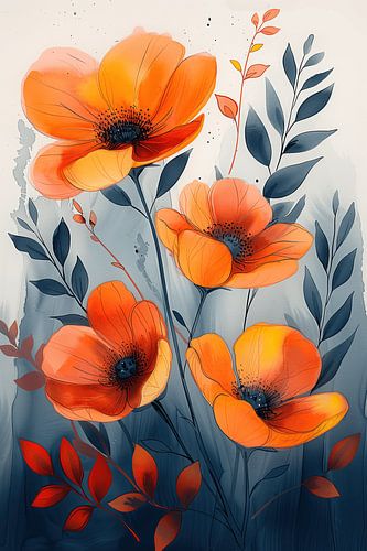 Elegante Bloemen in Moderne Botanische Stijl