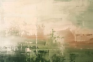 Mistig Groen met Zand | Abstracte Horizon