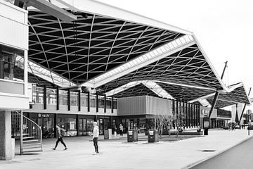 Gare de Tilburg en noir et blanc - architecture sur Marianne van der Zee