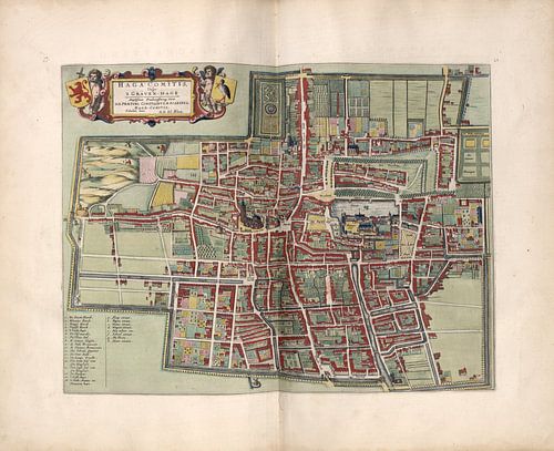 Den Haag of 's Gravenhage, Stadsplattegrond Joan Blaeu 1652