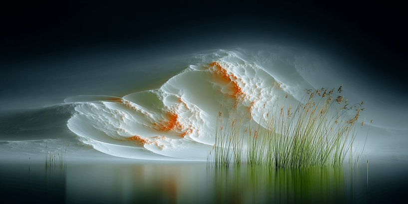 White Dream in the Reeds | Abstract dune landscape by Karina Brouwer