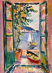 Henri Matisse Style Poster, Mittelmeer, Open Window, Pastell