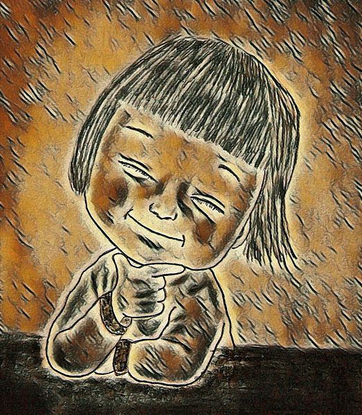 Lief schattig meisje ( tekening ) van Jose Lok