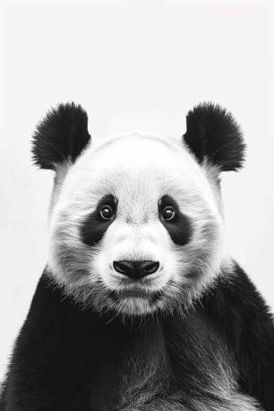 Panda in Schwarz-Weiß von Poster Art Shop