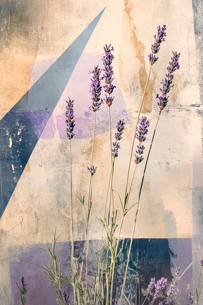 La lavande fleurit sur un fond abstrait par Poster Art Shop