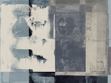 Abstract minimalist art in neutral black, white and taupe