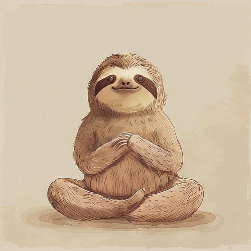 Meditating sloth