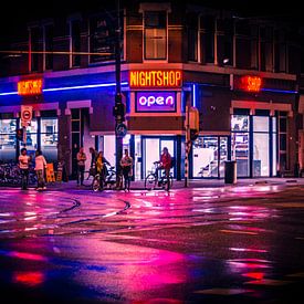 Rotterdam Neon Light Nightshop by night von Maurice Verschuur