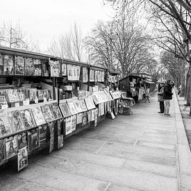 Boekenstalletjes aan de Seine in Parijs van Loek van de Loo