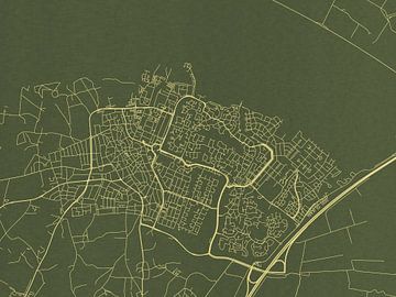 Carte de Huizen en or vert sur Map Art Studio