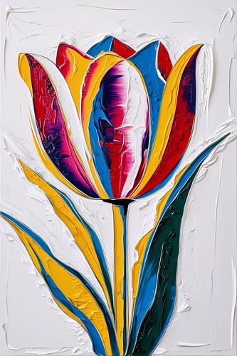 Kleurrijke abstracte tulpenkunst