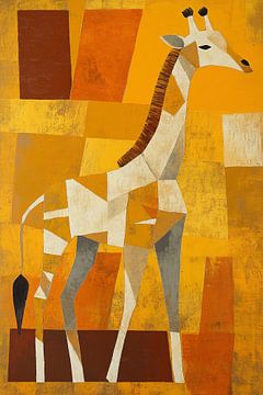 Giraffe schilderij in warme kleuren van Imperial Art House