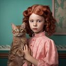 Fine art portrait "Me and my cat" by Carla Van Iersel thumbnail