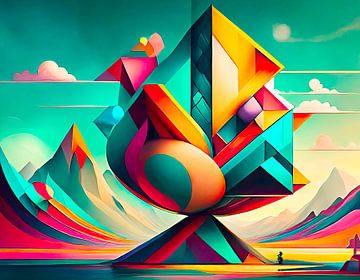Kunstvorm met kleuren van Mustafa Kurnaz