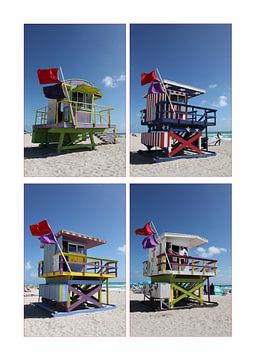 Miami Beach Life Guard Towers van Esther Hereijgers