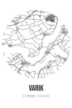 Varik (Gelderland) | Landkaart | Zwart-wit van Rezona