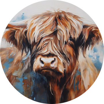 Impressionistisch Portret van een Schotse Hooglander van De Muurdecoratie