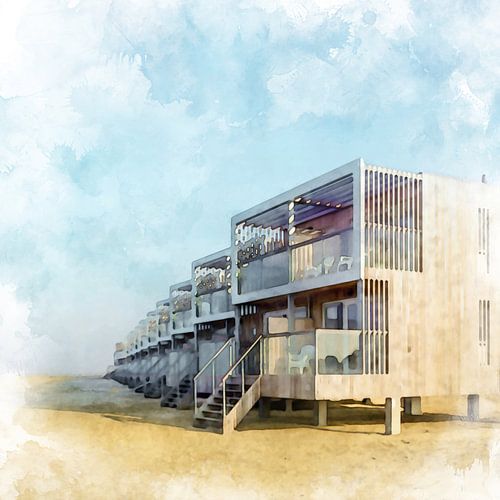 Beach-villa's, Hoek van holland, Zuid-Holland, Nederland.