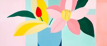 Composition florale multicolore aux couleurs pastel sur Poster Art Shop