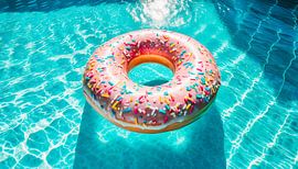 Donut in het zwembad
