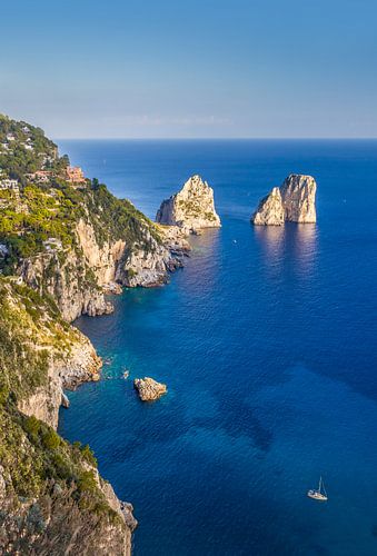 Faraglione rocks in the azure sea on Capri