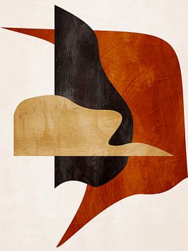 Kunst abstract organique - aardetinten van Online Arts