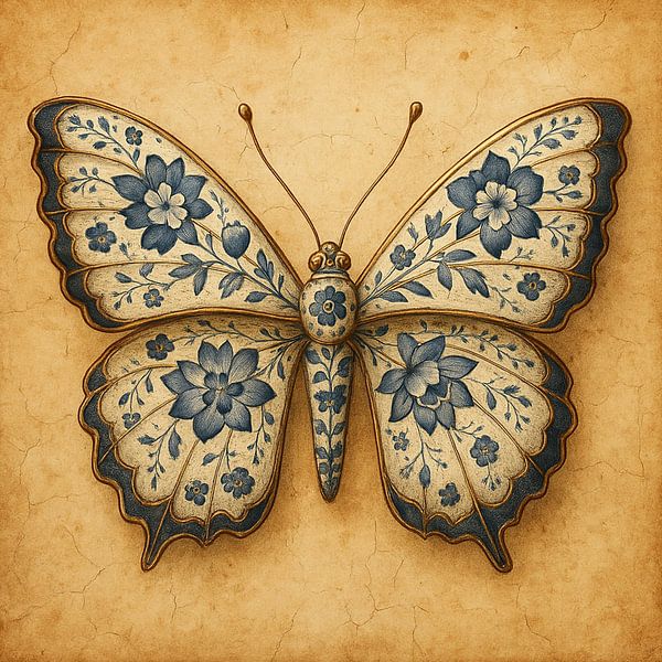 Delft Blue Butterfly by Marijke Trienekens