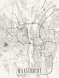 Stadtplan Maastricht - Stadt - Light Version - Limburg Karte von Locus Studio