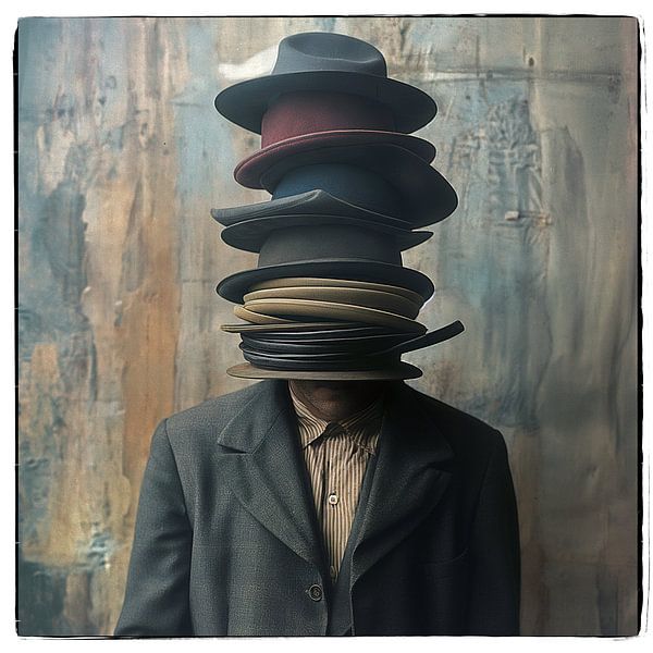 Man with hats by Hans Hordijk