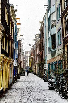 Centre-ville d'Amsterdam en hiver