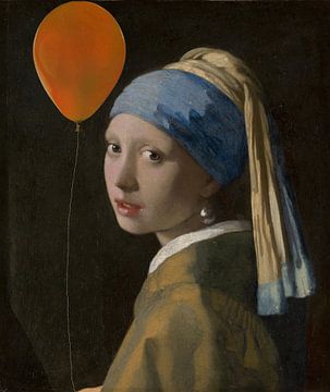 Meisje met de parel en ballon van Digital Art Studio