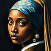 Contemporary Girl with a Pearl Earring by Bart Veeken