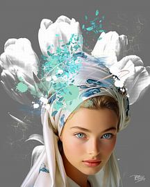 Modern girl without a pearl, Johannes Vermeer halftone