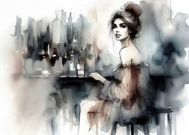 Frau an der Bar... von Ans Bastiaanssen